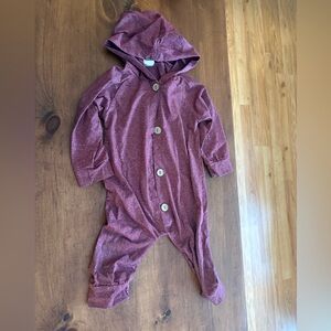 🩷 6 for $20 🩷 Cozy Maroon Hooded Kids One Piece